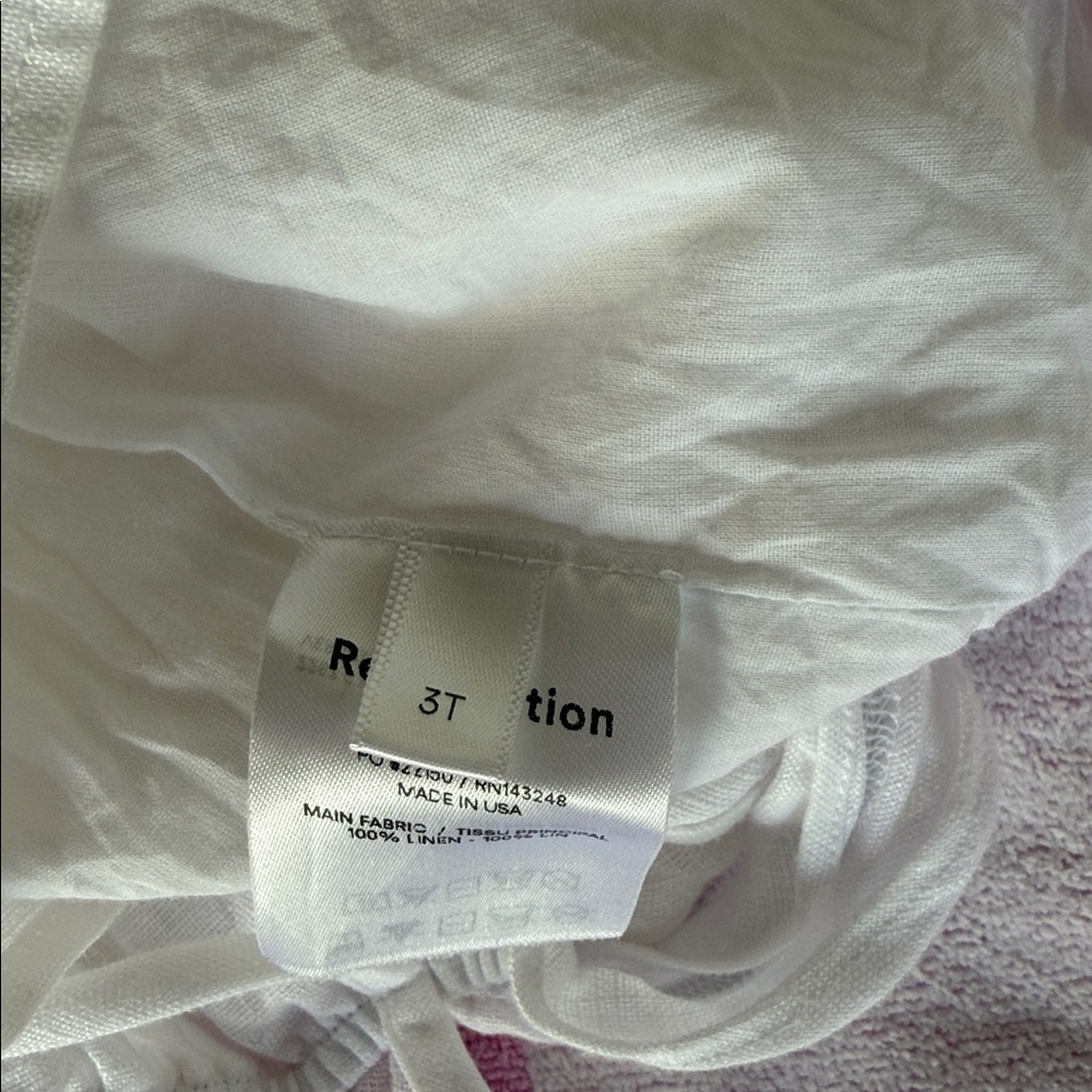 Reformation White Ruffle-strap Linen Dress - Picture 5 of 5